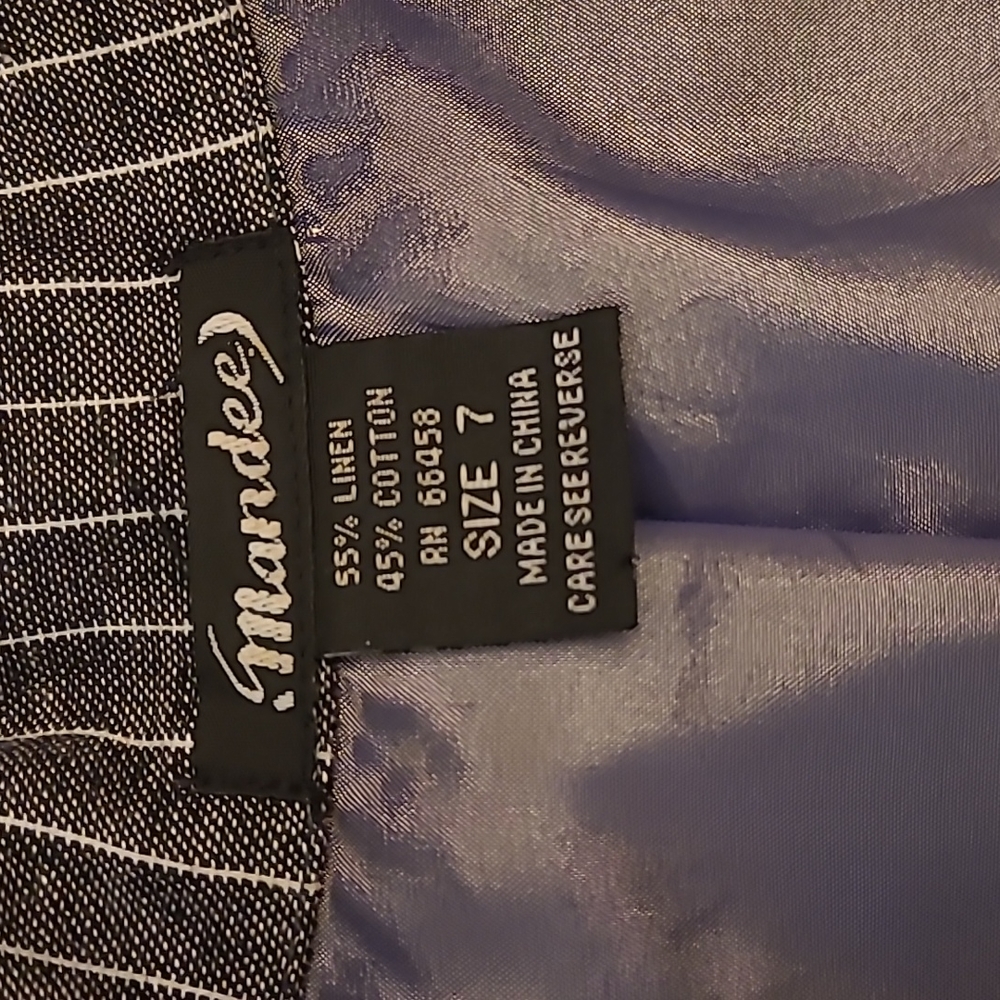 EUC VTG Mandee Linen/Cotton Blend Pinstriped Blazer - Picture 3 of 11
